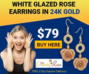 white rose earrings